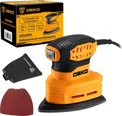Вибрационная шлифовальная машина Deko DKS200W / 083-1200- фото