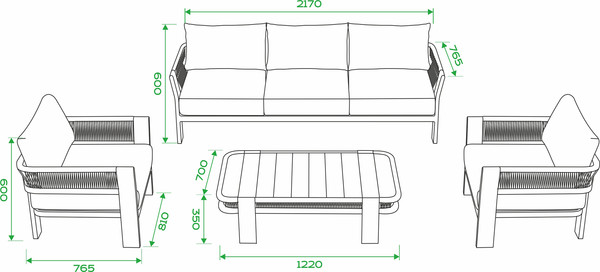 Комплект садовой мебели OUTDOOR Женева / OUT-0054- фото5, картинка5 Комплект садовой мебели OUTDOOR Женева / OUT-0054- фото5