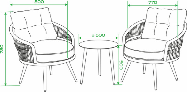 Комплект садовой мебели OUTDOOR Сан-Ремо / OUT-0045- фото5, картинка5 Комплект садовой мебели OUTDOOR Сан-Ремо / OUT-0045- фото5