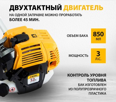 Триммер бензиновый Denzel DR-52S / 96276- фото4