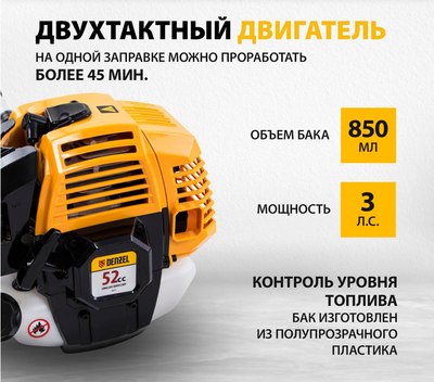Триммер бензиновый Denzel DR-52 / 96275- фото4