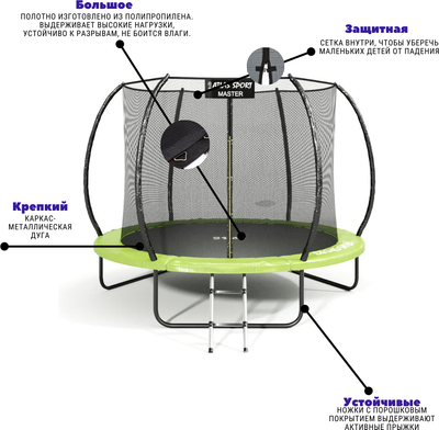 Батут Atlas Sport Master 252см 8FT- фото3