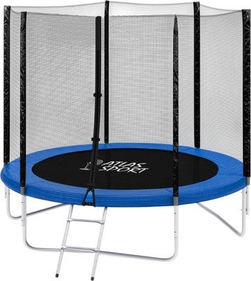 Батут Atlas Sport Basic 312см - 10ft с внешней сеткой и лестницей- фото