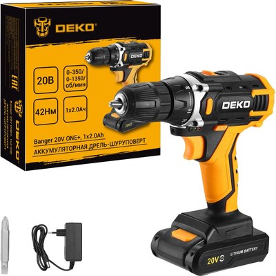 Аккумуляторная дрель-шуруповерт Deko Banger 20V ONE+ / 083-1116- фото