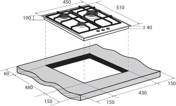 Газовая варочная панель Zugel ZGH450X- фото3