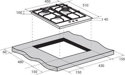 Газовая варочная панель Zugel ZGH451B- фото3
