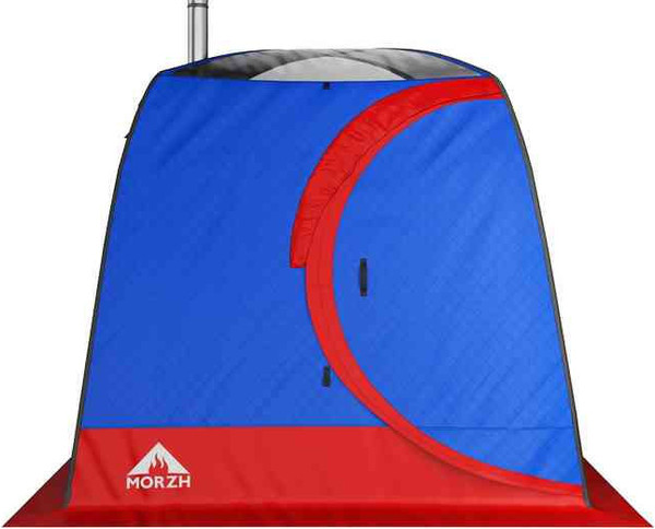 Палатка-баня MORZH Sky Lux 1 окно (синий/красный)- фото2