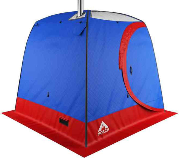 Палатка-баня MORZH Sky Lux 1 окно (синий/красный)- фото3