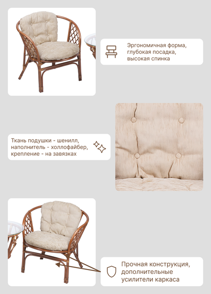 Кресло садовое Мебель Солнца Багама 01/17В- фото5