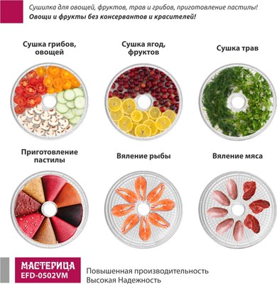 Сушилка для овощей и фруктов Мастерица EFD-0502VM- фото3