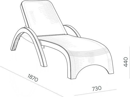 Шезлонг Ellastik Plast Rattan- фото2