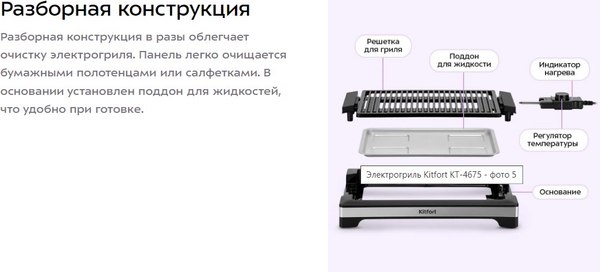 Электрогриль Kitfort КТ-4675- фото10