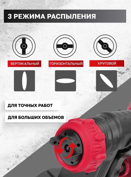 Краскопульт электрический Patron P-SG100-640H- фото4
