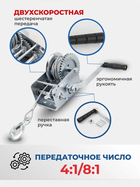 Лебедка ручная Forsage F-KB-S-2000- фото4