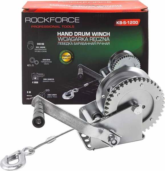 Лебедка ручная RockForce RF-KB-S-1200- фото