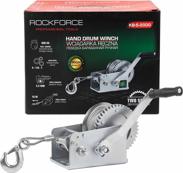 Лебедка ручная RockForce RF-KB-S-2000- фото
