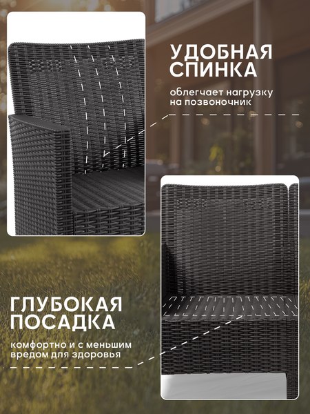 Диван садовый ВПМ Ротанг 2-х местный / 6199086- фото4