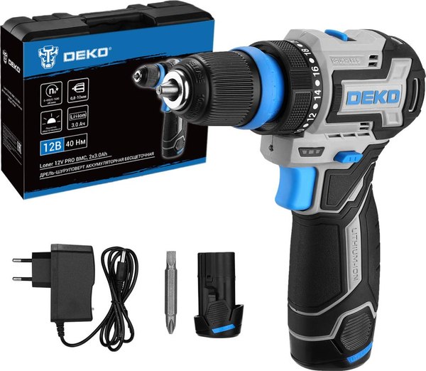 Аккумуляторная дрель-шуруповерт Deko Loner 12V PRO / 085-1122- фото
