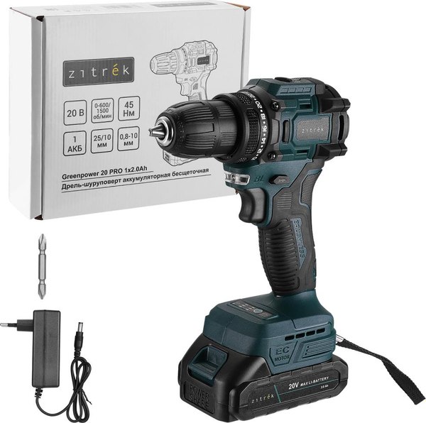 Аккумуляторная дрель-шуруповерт Zitrek Greenpower 20 PRO / 085-1313- фото