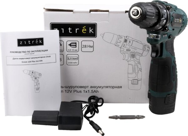 Аккумуляторная дрель-шуруповерт Zitrek Green 12V Plus / 085-1013- фото