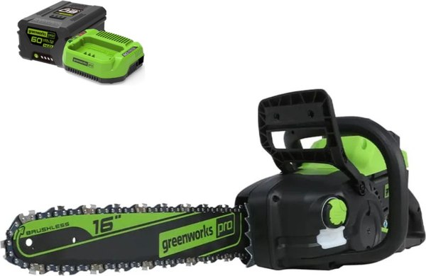 Пила цепная аккумуляторная Greenworks GD60CS25 60В / 2008907COMBO- фото2
