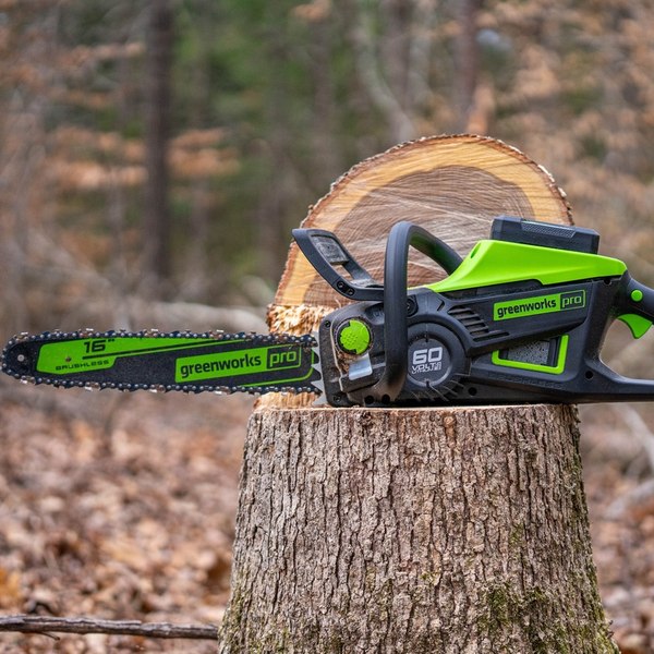 Пила цепная аккумуляторная Greenworks GD60CS25 60В / 2008907COMBO- фото7