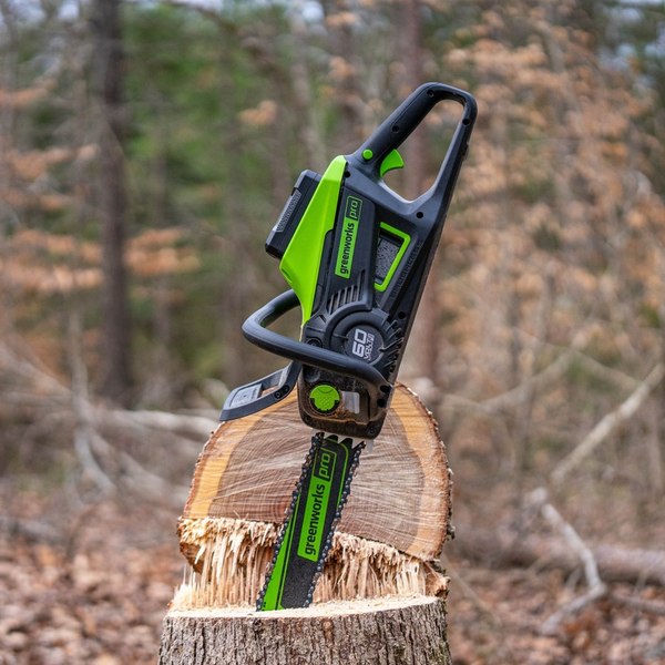 Пила цепная аккумуляторная Greenworks GD60CS25 60В / 2008907COMBO- фото8