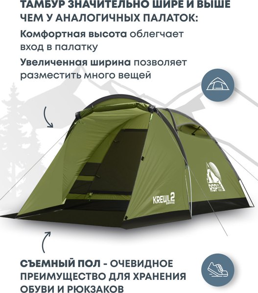 Палатка RSP Outdoor Krewl 2 / T-KRE-2-OLGN- фото5