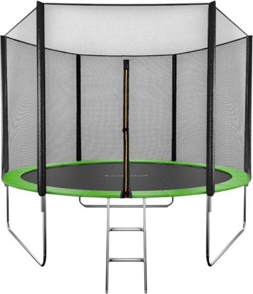 Батут GetActive J10L (зеленый, с сеткой и лестницей)- фото