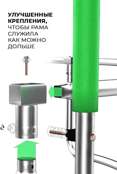 Батут GetActive J8L (зеленый, с сеткой)- фото8