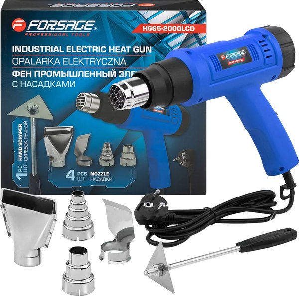 Строительный фен Forsage F-HG65-2000LCD- фото