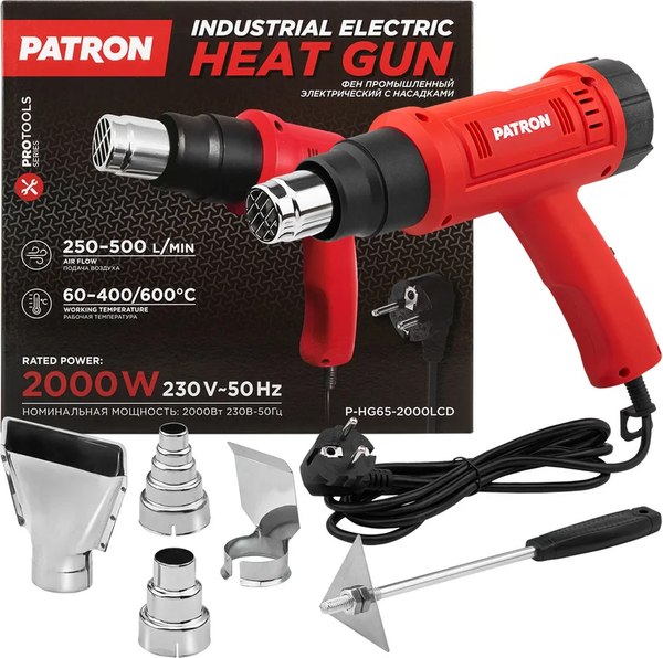 Строительный фен Patron P-HG65-2000LCD- фото