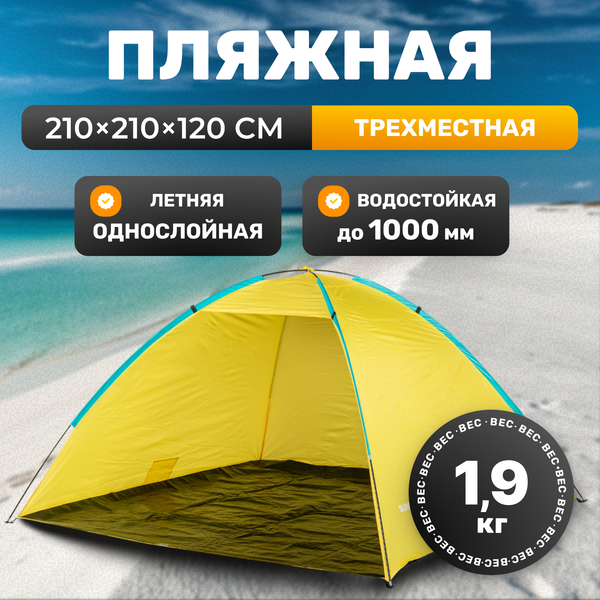 Пляжная палатка Sundays ZC-TT044 с туристическим ковриком Coyote C0007456C- фото2