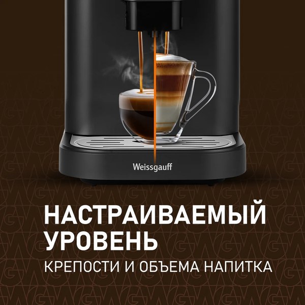 Кофемашина Weissgauff WCM-325 Black Automatic Touch Cappuccino- фото7