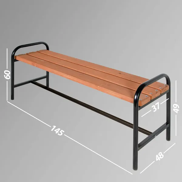 Скамья садовая Удачная мебель Флора без спинки / E04.K.102- фото3