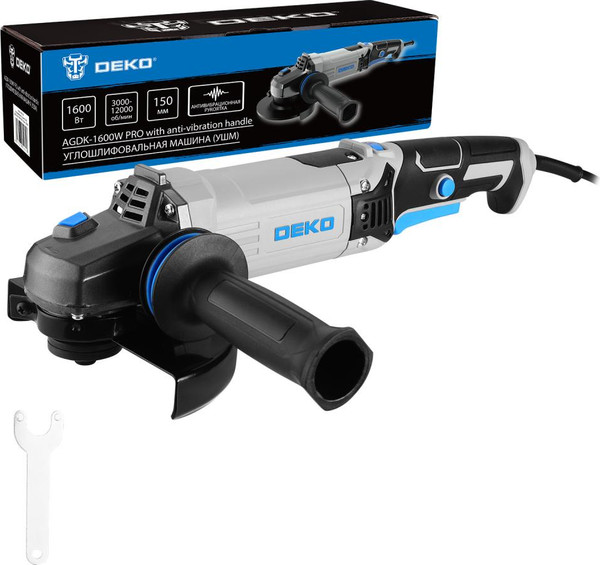 Угловая шлифовальная машина Deko AGDK-1600W PRO / 084-1081- фото
