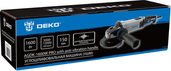 Угловая шлифовальная машина Deko AGDK-1600W PRO / 084-1081- фото5
