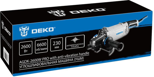 Угловая шлифовальная машина Deko AGDK-2600W PRO / 084-1083- фото4