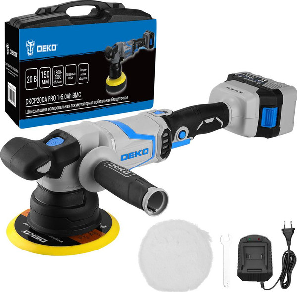 Полировальная машина Deko DKCP20DA Pro / 085-1066- фото