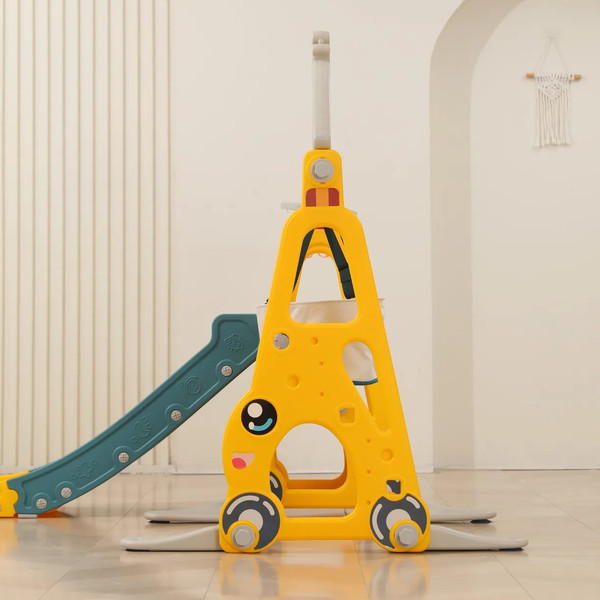 Горка-комплекс UNIX Kids Funny Car с качелями / ppslsw138yel- фото10