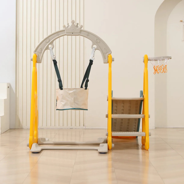 Горка-комплекс UNIX Kids Funny Car с качелями / ppslsw138yel- фото6