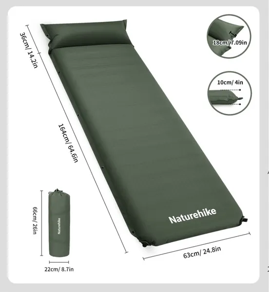 Туристический коврик Naturehike 200х63х10см / CNK2450WS020-AGR- фото3