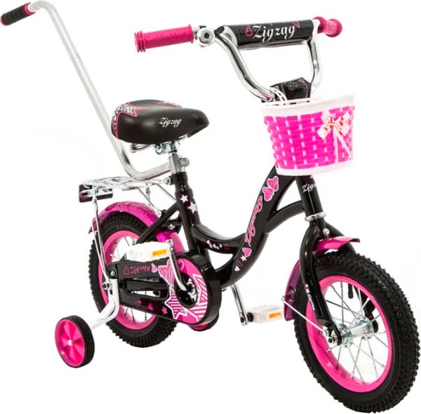 Детский велосипед с ручкой ZigZag Girl 12 / ZG-1223- фото