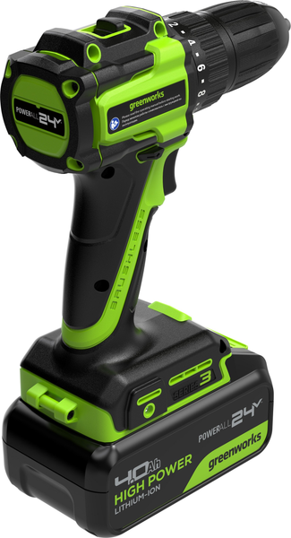 Аккумуляторная дрель-шуруповерт Greenworks DD345 бесщеточная 24V / 3708307CUB- фото3, картинка3 Аккумуляторная дрель-шуруповерт Greenworks DD345 бесщеточная 24V / 3708307CUB- фото3