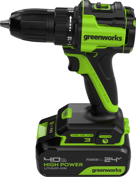 Аккумуляторная дрель-шуруповерт Greenworks DD345 бесщеточная 24V / 3708307CUB- фото9, картинка9 Аккумуляторная дрель-шуруповерт Greenworks DD345 бесщеточная 24V / 3708307CUB- фото9