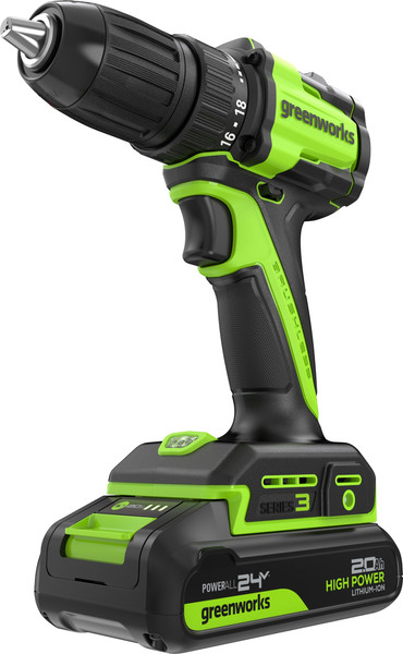 Аккумуляторная дрель-шуруповерт Greenworks DD345 бесщеточная 24V / 3708307CUC- фото, картинка Аккумуляторная дрель-шуруповерт Greenworks DD345 бесщеточная 24V / 3708307CUC- фото