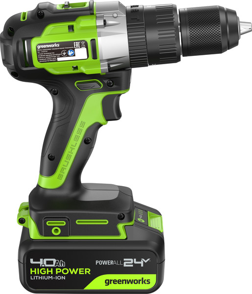 Аккумуляторная дрель-шуруповерт Greenworks GD24DD60 бесщеточная 24V / 3704107CUB- фото6, картинка6 Аккумуляторная дрель-шуруповерт Greenworks GD24DD60 бесщеточная 24V / 3704107CUB- фото6