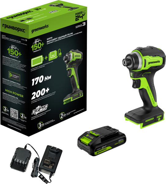 Аккумуляторный шуруповерт Greenworks ID3170 / 3804907CUA- фото2