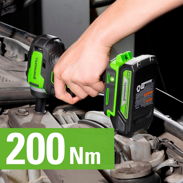 Аккумуляторный гайковерт Greenworks G24IW200 бесщеточный 24V / 3803607CUB- фото10, картинка10 Аккумуляторный гайковерт Greenworks G24IW200 бесщеточный 24V / 3803607CUB- фото10
