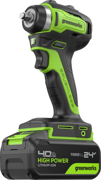 Аккумуляторный гайковерт Greenworks G24IW200 бесщеточный 24V / 3803607CUB- фото5, картинка5 Аккумуляторный гайковерт Greenworks G24IW200 бесщеточный 24V / 3803607CUB- фото5